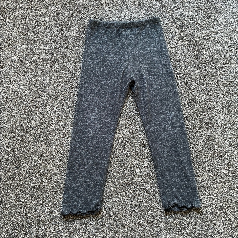 FINAL SALE 3/31/26 Okie Dokie Toddler Girl Gray Marl Ruffle Hem Leggings,Size 3T
